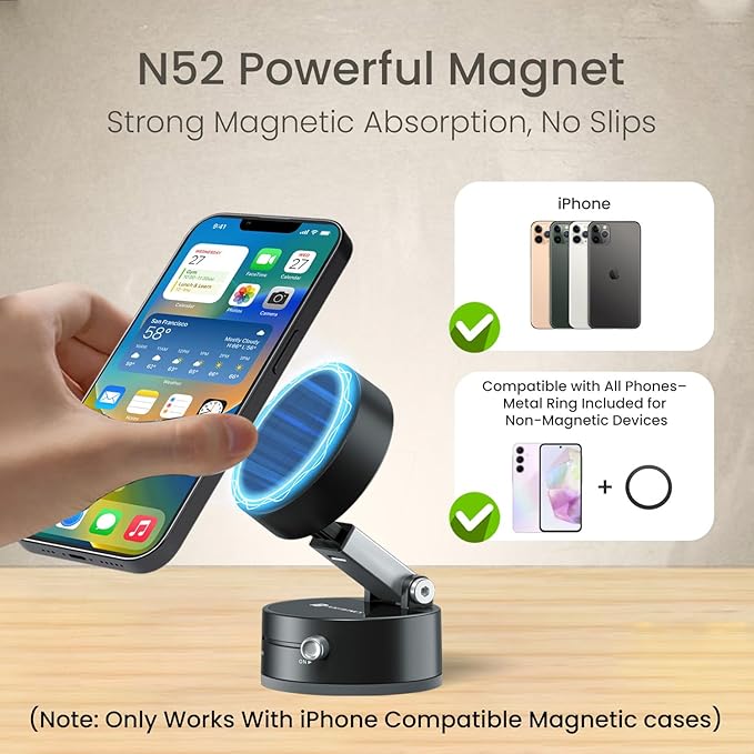 Vacuum Magnetic Suction Phone Holder