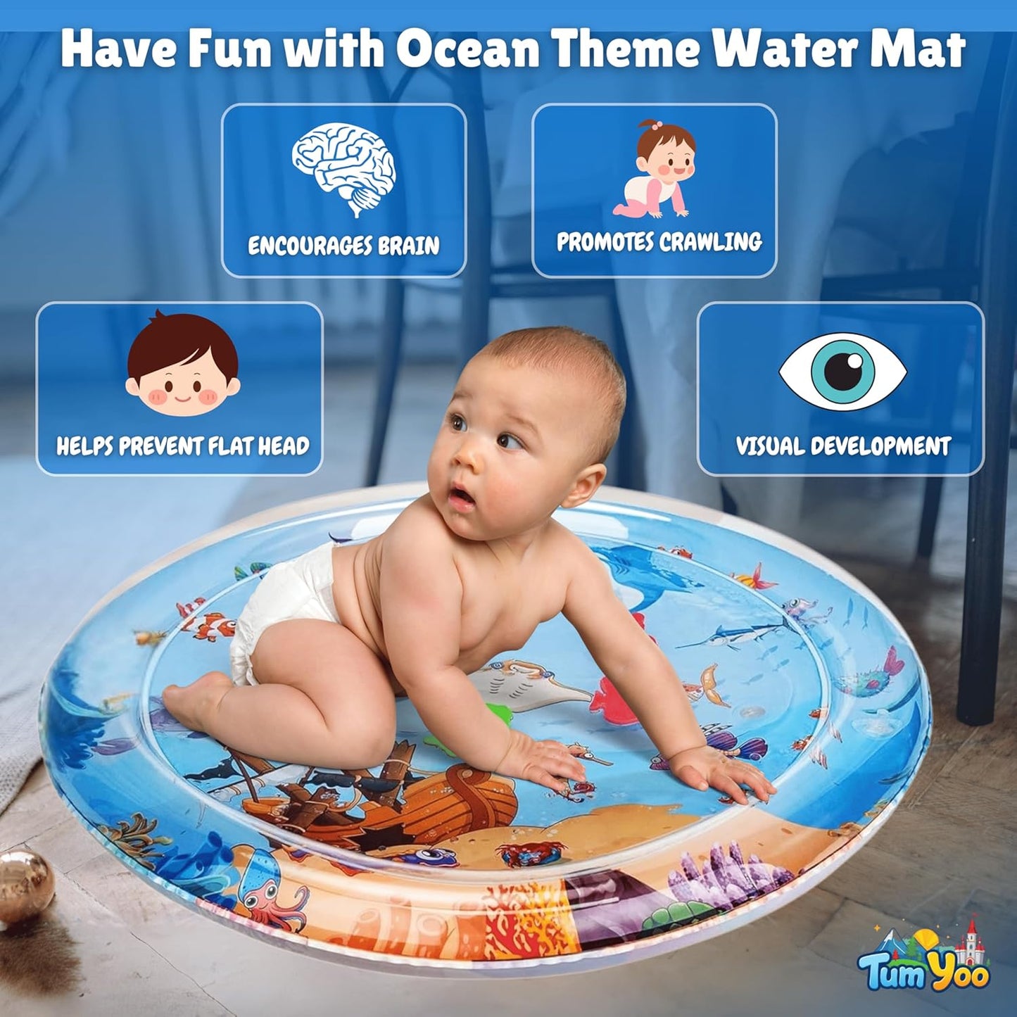 Baby play mat for Sensary improvement & playfull tummy time with Sea animation